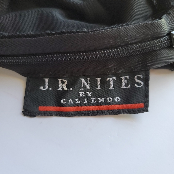 Vintage J.R. NITES by CALIENDO Size 6 Black Velvet Short Sleeve Beaded Dress - Picture 4 of 8